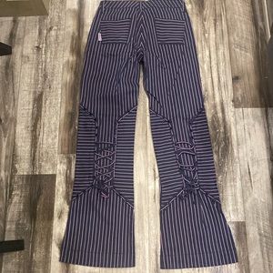 Chor navy and pink striped zip up pants. Size S